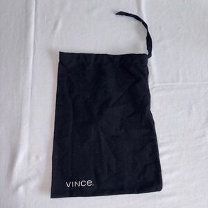 Vince Dust Bag Black Excellent Drawstring Cotton Storage Pouch Logo Accessory
